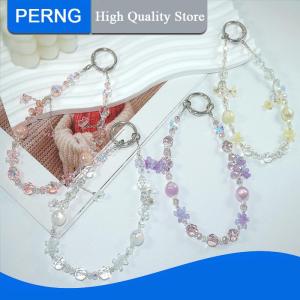 [PERNG] Tehe Y2K Aesthetic Cherry Tassel Phone Lanyard Exquisite Beaded Phone Chain Wristband Keyring Anti Lost Mobile Phone Charms