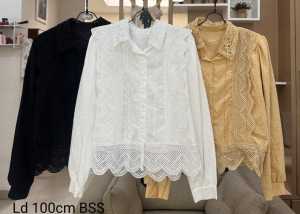 ATASAN BLOUSE POLOS BROKAT IMPORT BSS