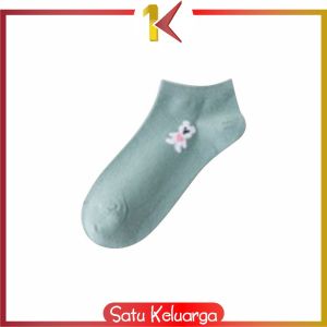 SK-P584 Ankle Socks Kaos Kaki Wanita Dewasa Motif Love Bahan Halus / Kaus Kaki Biru Fashion Cewek Karakter Bear / Kaos Kaki Pendek Semata Kaki Kekinian Import