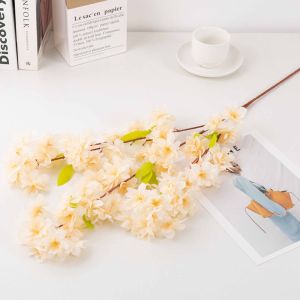 Bunga Plastik 40Y - Bunga Sakura + Daun - Tanaman Hias Artificial
