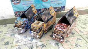 Miniatur Truk Oleng Upin Ipin Termurah 30cm×10cm×15cm