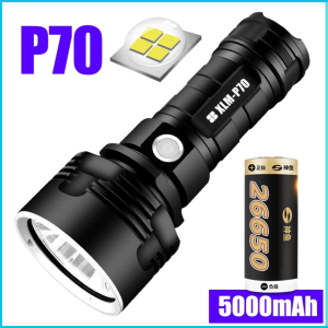 COD Paket Lengkap Senter LED High Power XLM P70 50W 1000 Lumens USB Rechargeable Waterproof / Senter Led Super Terang Jarak Jauh 2km Senter Anti Air Senter Waterproof Led Anti Air XLM-P70