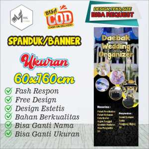 Spanduk Banner Ukuran 60x160cm Daebak weding Free Custom Design Dan Ukuran
