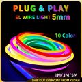 5mm EL Wire Neon Light Strip LED Neon Flex Plug And Play Rope Light for Custom Neon Signs 1M/3M/5M. 