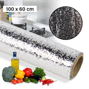 Wallpaper Anti Air Minyak 100x60cm Sticker Aluminium Foil Waterproof Oil Dapur YK-292