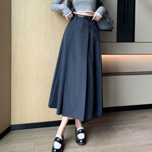 Chân váy dài kiểu Midi dáng xòe style hàn quốc chất vải tuyết mưa loại 1 cực đẹpchân váy công sở dễ phối đồ kèm đai