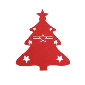 10pcs Christmas Cutlery Holders / Xmas Tree Spoon Fork Holder Bag / Felt Christmas Table Decoration Cutlery Bag / Home New Year Christmas Decoration