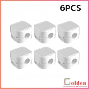 Golden ที่เก็บสายชาร์จ ประเภทแม่เหล็ก สายไฟ อุปกรณ์จัดระเบียบสาย USB 6ชิ้น/แพ็ค ดำหรือขาว cable storage clip
