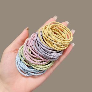 Hộp 50 dây 100 dây cột tóc cao su màu sắc xinh tươi phong cách hàn quốc