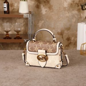 New Minimalist and Fashionable Small Handbag Contrasting Color Womens Bag High-End Carriage Crossbody Bag Portable Bag2026