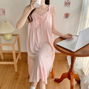 Ruige pajamas with chest pads summer French loungewear princess style high-end cotton pajamas womens free underwear integrated skirt