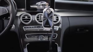 2024 NEW Custom Dual Coil Smart Automatic Clamp Phone Air Vent Mount Charging Holder Cooling Fan 15W QI Car Wireless Fast Charge