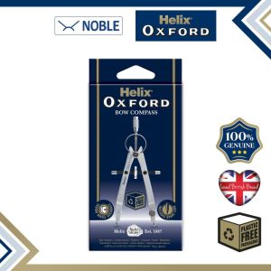 Helix Oxford UK Spring Bow Compass | Metal Body with Spare Leads T37089 | 8" Circle Drawing