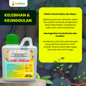 Pupuk Pestisida Topfarm / Pupuk Umbi Umbian / Pupuk Pembesar Umbi / Pupuk Khusus Umbi / Obat Pertanian Pembesar Umbi / Obat Pembesar Umbi Wortel / Pupuk Umbi Porang