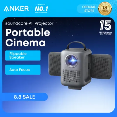 Anker soundcore Nebula P1i Smart Portable Projector with Flippable Speakers 1080P FHD 380 ANSI Lumens Auto Focus/Keystone All-Glass Lens Built-in Speaker D2200
