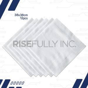 Risefully 12pcs Pure White Handkerchiefs 38x38cm for Men and Women