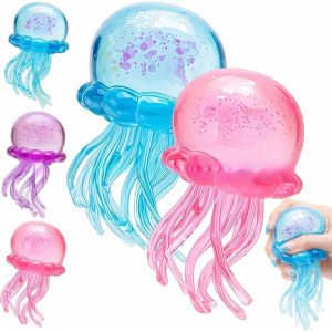 New Octopus Squishy Toy Needoh Realistic Jellyfish Stress Ball Jelly Squish-Sensory Squeeze Toy Beach Water Play Outdoor Squeeze Fidget Toy for Stress Relief