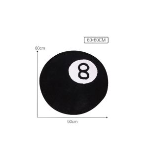 Karpet Bulu Lembut Bulat Kamar Tidur Motif 8 Ball Billiard Anti-Slip Karpet Bulu Rasfur Karpet Motif Bola Billiard Alas Tikar Main Anak Tebal Bulu Halus / Round Carpet