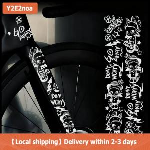 【Local shipping】 1 Set MTB Road Bikes Frames Sticker Cartoon DIY Reflective Waterproof Cycling Decals Bicycle Stickers For Bicycle Frame Top Tube