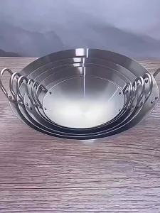 23cm/25cm/27cm Thickened Stainless Steel Wok For Gas Stovetop And Induction Cooker