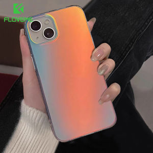 FLOVEME Luxury Matte Laser Phone Case For iPhone 13 12 11 Pro Max X XR XS Max 7 8 Plus SE 2020 Gradient Clear Ammor Soft Shockproof Cover