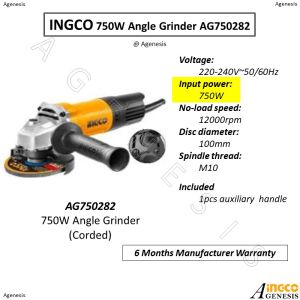INGCO 750W Angle Grinder AG750282