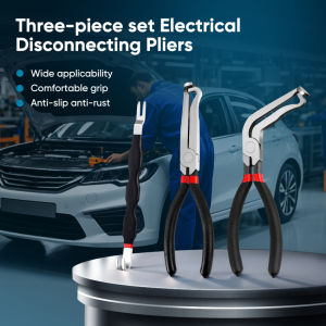 3Pcs Disconnect Pliers Set 8" 60-Degree High Carbon Steel Electrical Connector Pliers Anti-Slip Handle Fuel Line Plier & Wire Removal Tool For Automotive Connectors & Sensors