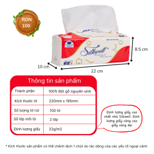 Combo 5 gói Khăn giấy rút đa năng Silkwell 100 tờ 2 lớp siêu dai combo khăn giấy rút làm giấy lau bếp giấy thấm dầu