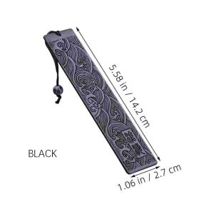 Wood Bookmark Vintage Chinese Style Wooden Bookmarks Plum/Orchid/Bamboo/Chrysanthemum Reading Book Clip Pagination Mark Book Chinese Style Wooden Mahogany Bookmark Hollow Window Blossom Plum Orchid Bamboo Chrysanthemum Lettering Carving Company Wen Chua