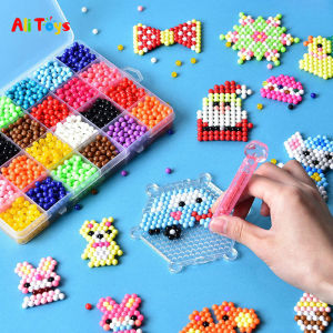 DIY Puzzle Beads Toys for Kids Water Sticky Beads Crafts Set Educational Toy Colorful Creativity Magic Bracelet Making Children Gifts