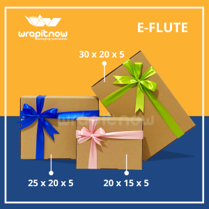 (Isi 20 pcs) Kardus E-flute Die Cut 25x20x5 // eflute dus packing olshop figura 10r hampers buku souvenir kanvas pashimna brownies