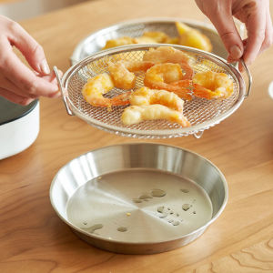 Kitchen Oil Filter Tray Stainless Steel Mesh Frying Grilling Drain Pan Strainer Fruit Vegetable Water Filter Basket