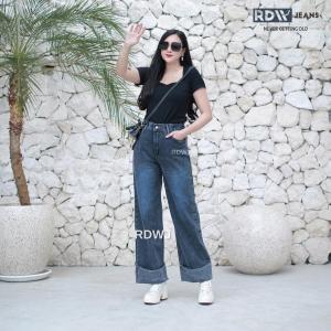 Kulot Jeans celana Jeans Snow bagian celana Belakang FULL karet - RDWjeans