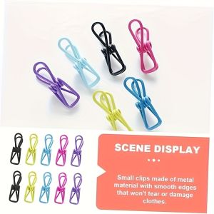 Chip Clips ClothespinPhoto ClipUtility PVC-Coated Steel Clip for Food Package Chips Bag Clothes Parper Pack of 20 2 Inch