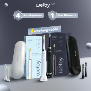 Welby Electric Toothbrush PRO Black & White Sikat Gigi Elektrik​