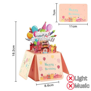 Kad Ucapan Hari Jadi 3D Comel Hadiah Kreatif Handmade Kotak Hiasan Meja Kertas Ukiran Seni Ucapan Terima Kasih & Harapan Indah Birthday Card Cute 3D Blessing Gift Paper Sculpture Thanks Giving 生日贺卡可爱立体祝福礼物款精美手工创意纸雕造型感恩通设计生日盒子桌面小摆件美好祝愿小开片 E025