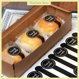 100x Black Handmade Adhesive Seal Stickers DIY Cake Gift Packing Label Stickers