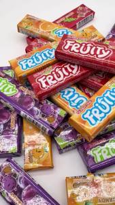 Fruity Chew Candy -  Mixed Fruit Flavors - Grape Orange and Strawberry - 30pcs in acrylic case Loot Bag Fillers - Paninda - Giveaways - Party Favors - Soft Bonbon