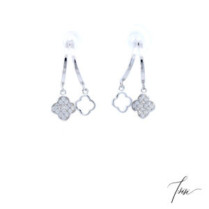 [TSISI] S925 Silver Clover Earring 925銀四叶草耳钉
