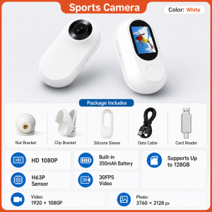 【COD】Action Anti Shaking Mini Camera 1080P Full HD Head Mounted Magnetic Attraction Motion Camera DV Sport Video Recorder Helmet Bike