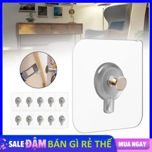 COMBO 10 Móc Dán Tường Treo Tranh Khung Ảnh Đồng Hồ Đồ Decor Siêu Dính - Miếng Dán Tường Dự Phòng Thay Thế Móc Đinh Chịu Lực 5kg - Không Cần Khoan Đục