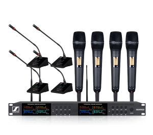Sennheiser SKM9800 8-Channel Professional Wireless Microphone System | Handheld Long Gooseneck & Desktop Mics Delivers Rich Clear Audio for Weddings & Seminars