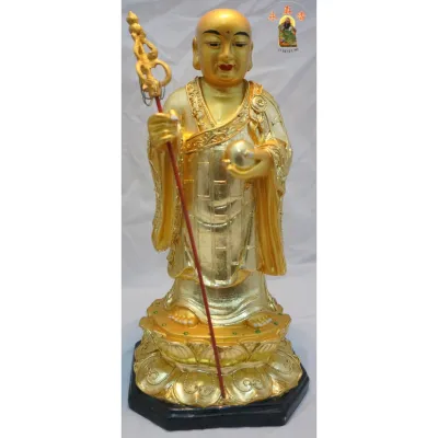 12寸 地藏王 地藏菩萨 神像金身佛像手工实木雕刻樟木神像