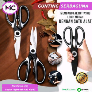 Gunting Dapur Dengan Penutup Gunting Serbaguna Stainless Steel Dengan Penutup Handle Kuat Super Tajam Anti Karat Gunting Daging Alat Pembuka Tutup Botol Gunting Pemotong Sayur Premium