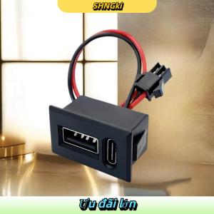 SHNGki USB Nữ Cơ sở Loại-C hai lớp Ổ cắm đèn sạc Ổ cắm điện ổ cắm điện thoại với kết nối cáp