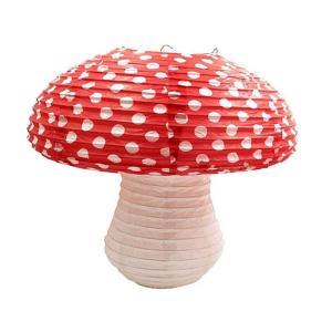 Red White Paper Lantern Mushroom Paper Lanterns Set for Fairy Party Wonderland Theme Baby Shower Birthday Decoration