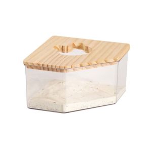 YAZHE Acrylic Hamster Urine Sand Basin with Cover Rectangle Hamster Bath Toilet Hamster Sand Bath Room Transparent Hamster Sand Box For Golden Bear iea Pig