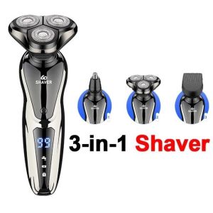 【2024 NEW】 3 In 1 Electric Shaver Beard Nose hair Trimmer Hair clipper Haircut Razor Men Rechargeable Washable