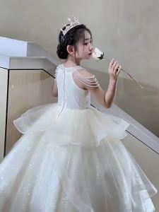 ชุดเดรสราตรีสีดำระดับไฮเอนด์ ชุดแสดงเปียโน ชุดพิธีกรเด็ก ชุดวันเกิดเจ้าหญิง