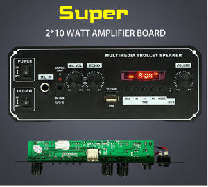 Rod stereo BT decoding amplifier board 2 x10W 7.4V microphone original sound biswitch with reverb